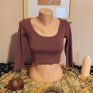 F21 Long Sleeve Crop Top
